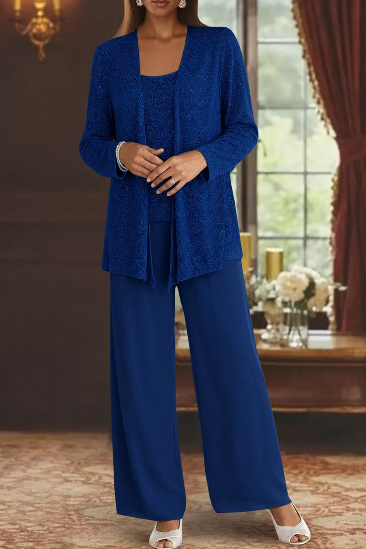Luna | Women's Sequined Three-Piece Wide-Leg Trouser Suit