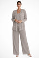 Luna | Women's Sequined Three-Piece Wide-Leg Trouser Suit