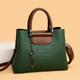 Priya Croc-Embossed Shoulder Bag with Braided Handles - image 2