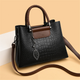 Priya Croc-Embossed Shoulder Bag with Braided Handles - image 4
