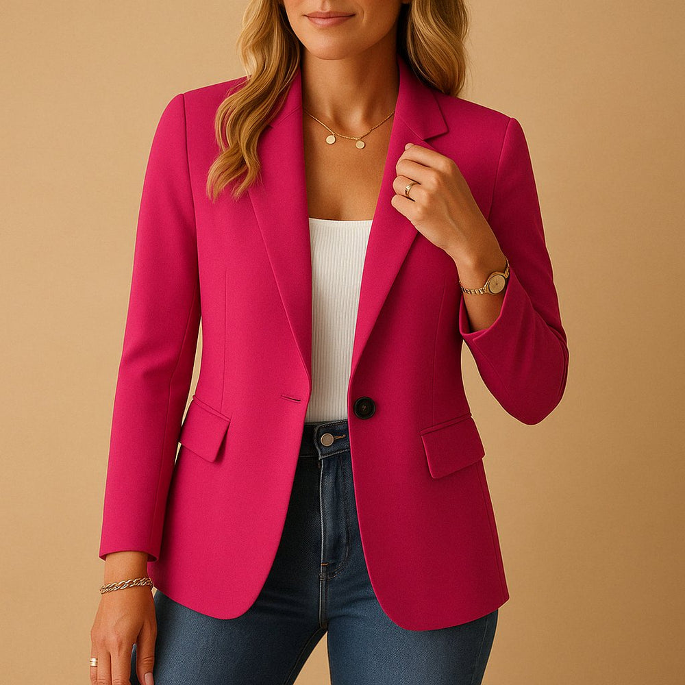 Violetta | Women's Button-Front Blazer for Layering in Pink
