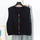 Yvaine | Women's Ribbed Button-Front Cardigan for Layering in Black