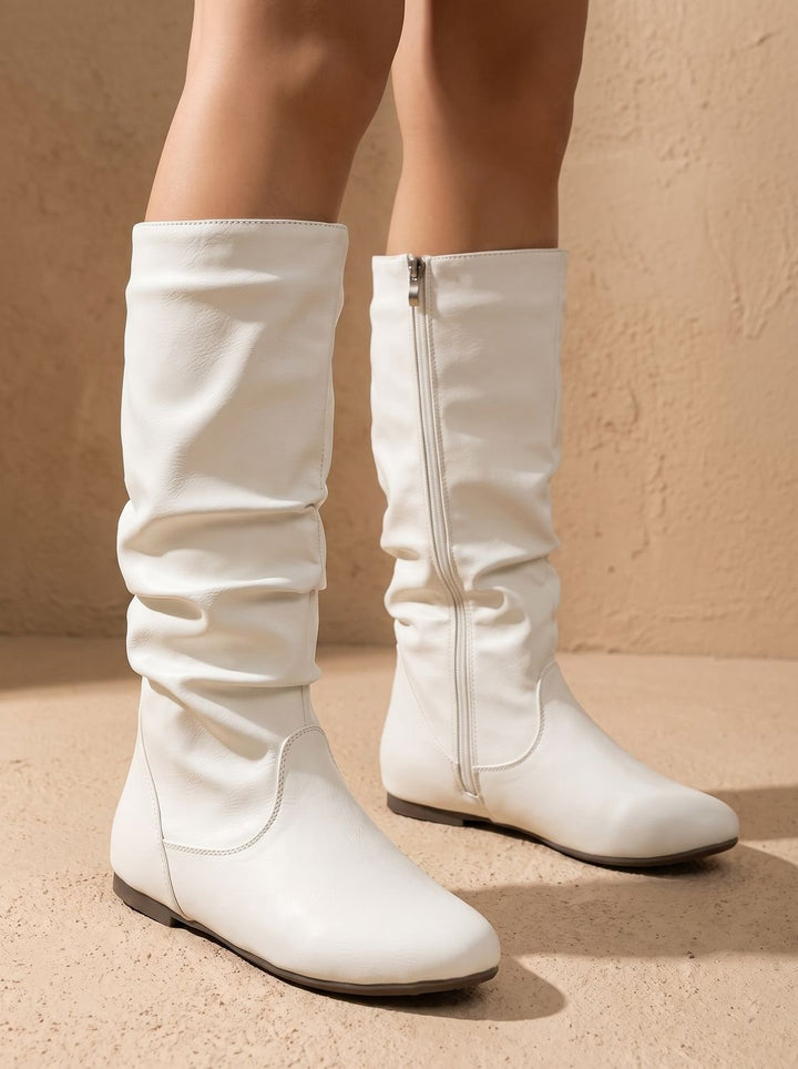 Mirthe Slouchy Flat Knee-High Boots with Side Zip - image 13
