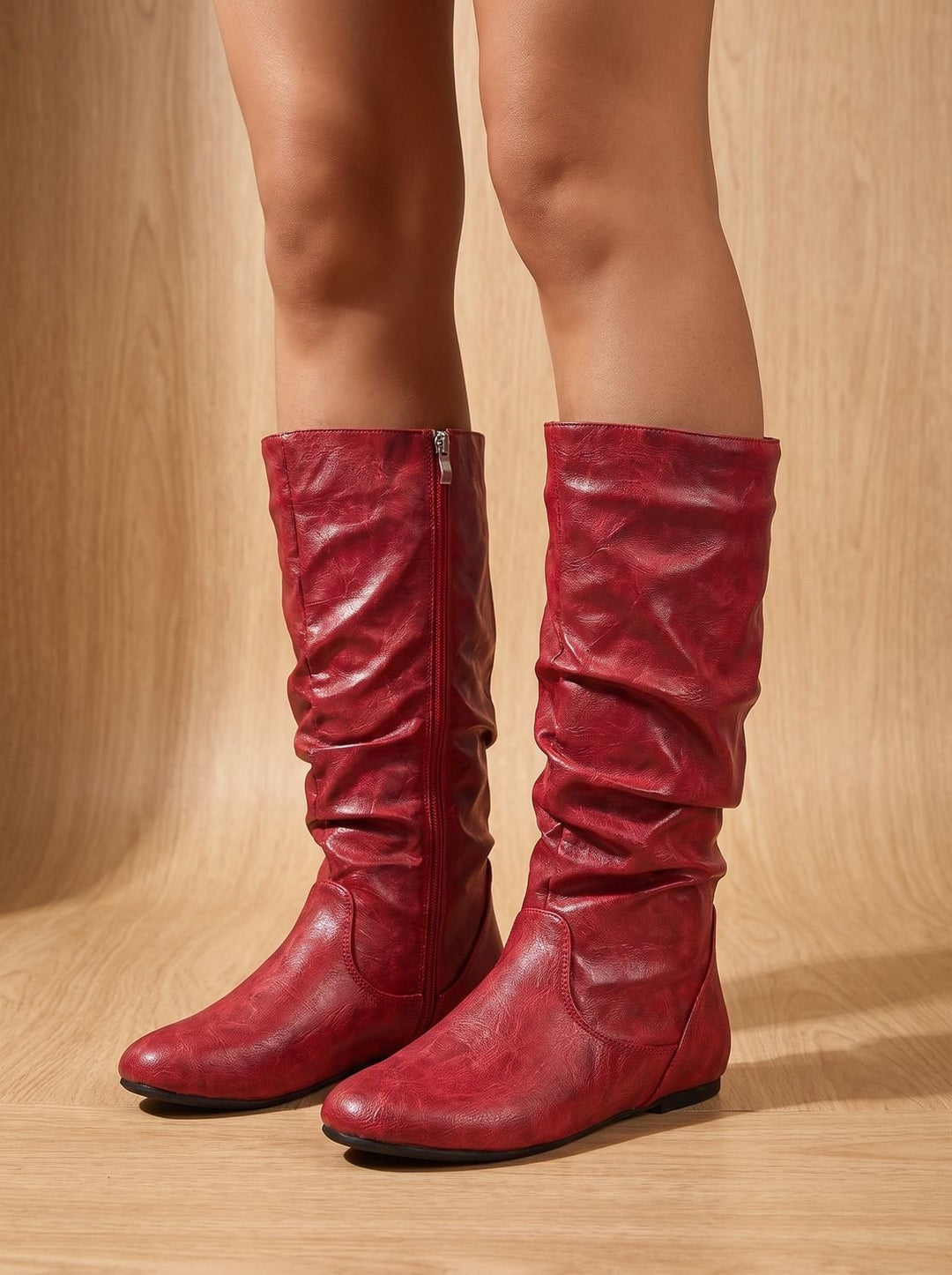 Mirthe Slouchy Flat Knee-High Boots with Side Zip - image 16