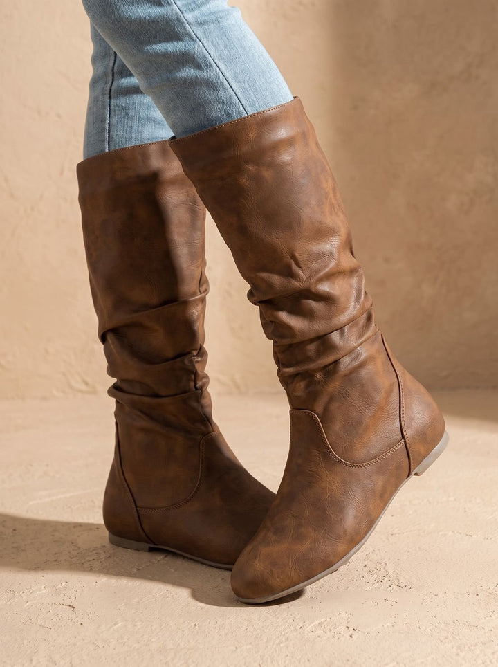Mirthe Slouchy Flat Knee-High Boots with Side Zip - image 3