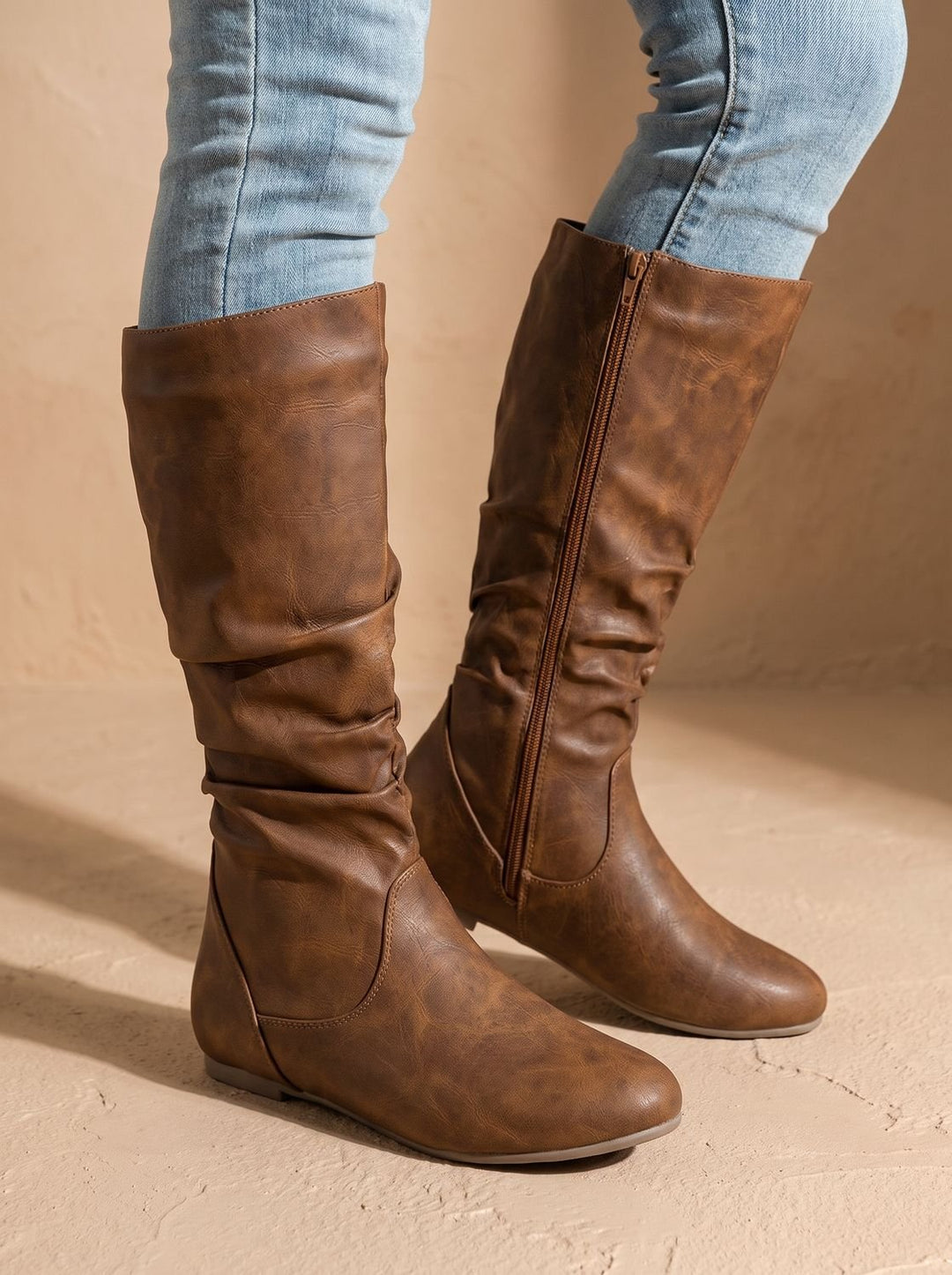 Mirthe Slouchy Flat Knee-High Boots with Side Zip - image 6