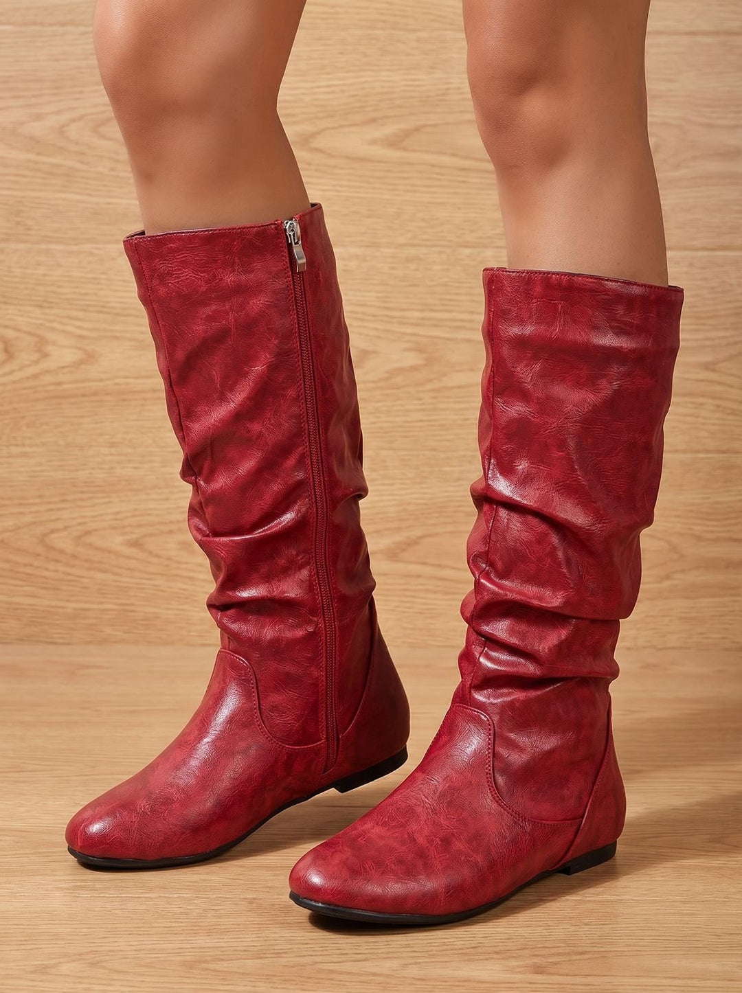 Mirthe Slouchy Flat Knee-High Boots with Side Zip - image 8
