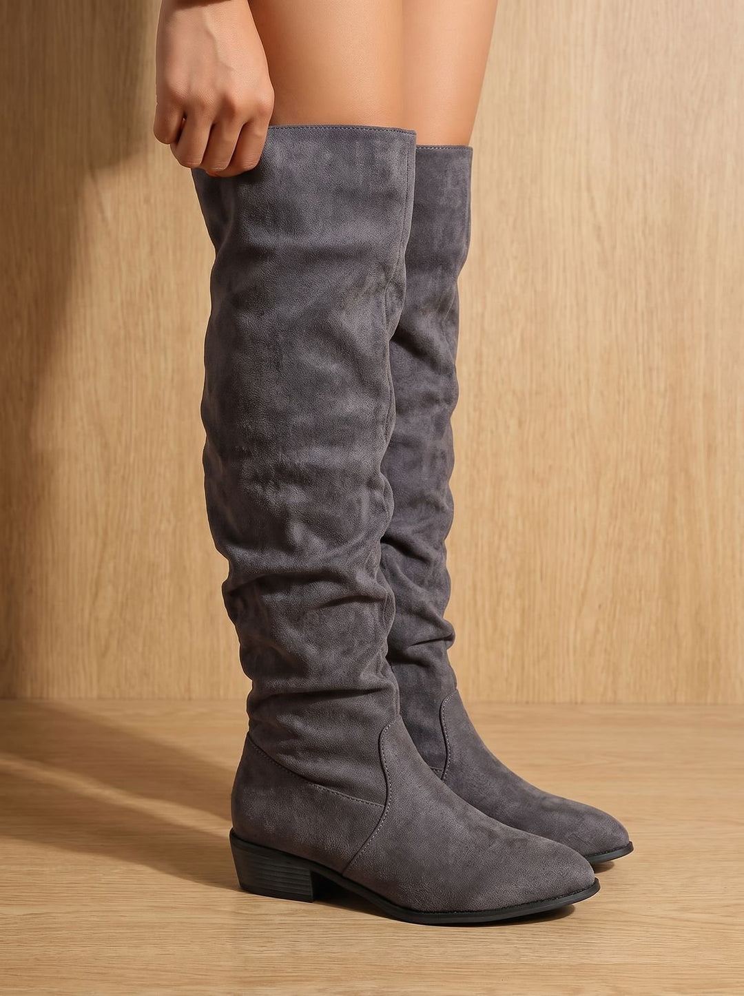 Annelot Slouchy Over-the-Knee Boots with Pointed Toe - image 1
