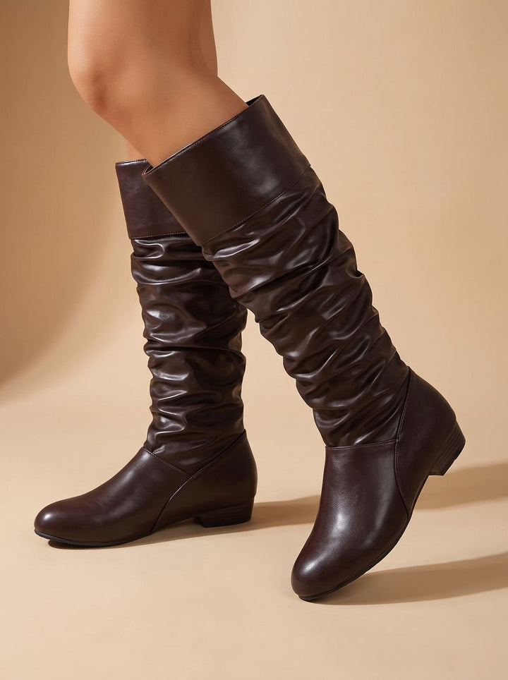Saar Slouchy Pointed-Toe Pull-On Knee-High Boots - image 3