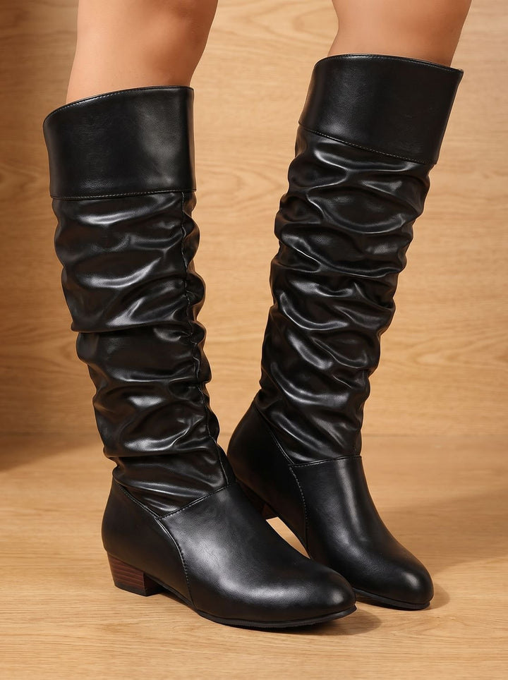 Saar Slouchy Pointed-Toe Pull-On Knee-High Boots - image 4