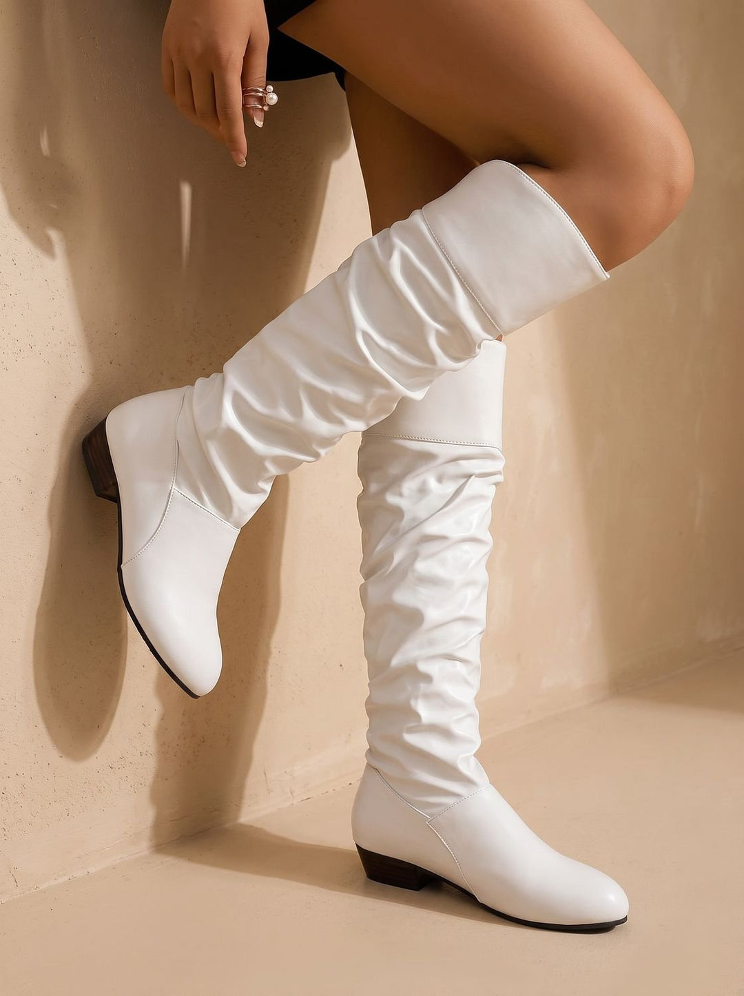 Saar Slouchy Pointed-Toe Pull-On Knee-High Boots - image 9