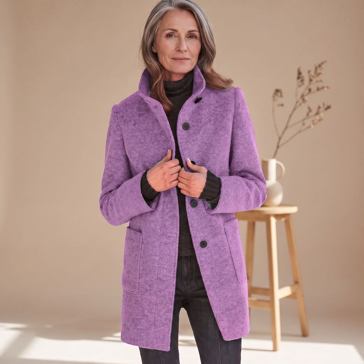 Evi Stand-Collar Wool-Blend Midi Coat - image 5