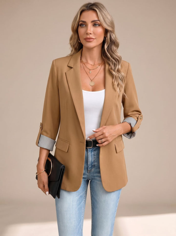 Floor Soft-Tailored Blazer with Roll-Up Striped Cuffs - image 5