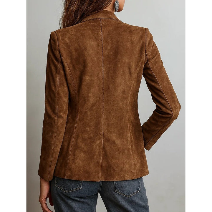 Cateline Faux Suede Single-Breasted Blazer - image 2