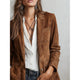 Cateline Faux Suede Single-Breasted Blazer - image 4