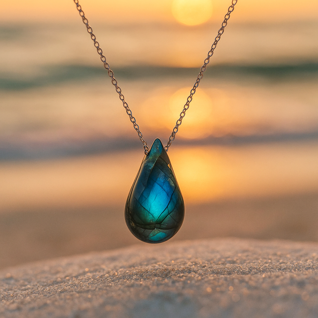 Zosia Teardrop Labradorite Pendant Necklace - image 1
