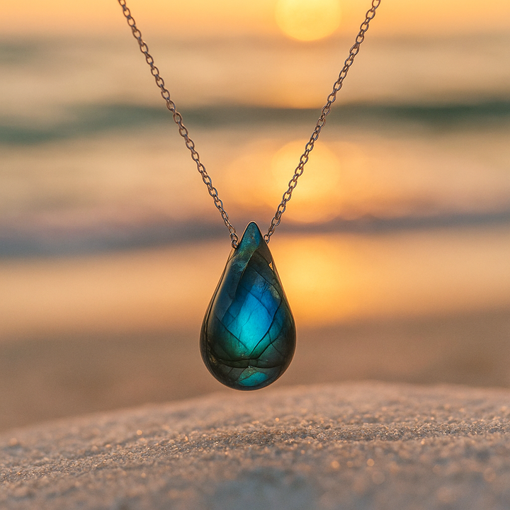 Zosia Teardrop Labradorite Pendant Necklace - image 1