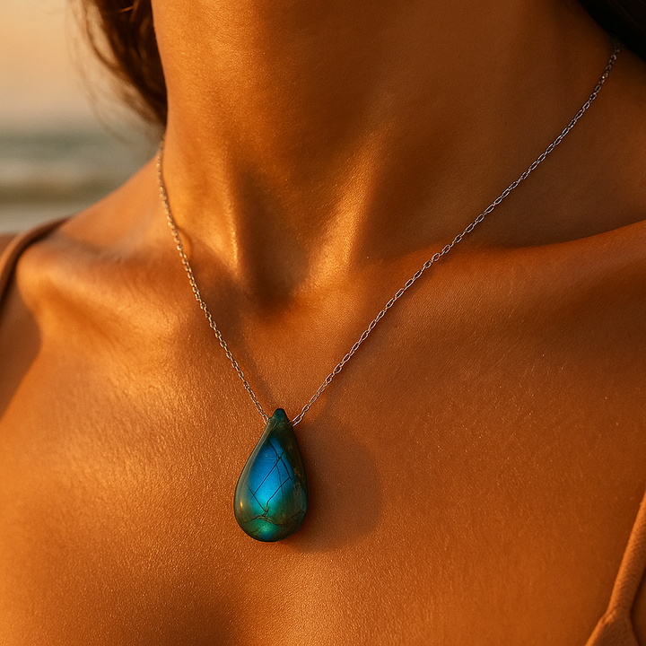 Zosia Teardrop Labradorite Pendant Necklace - image 3