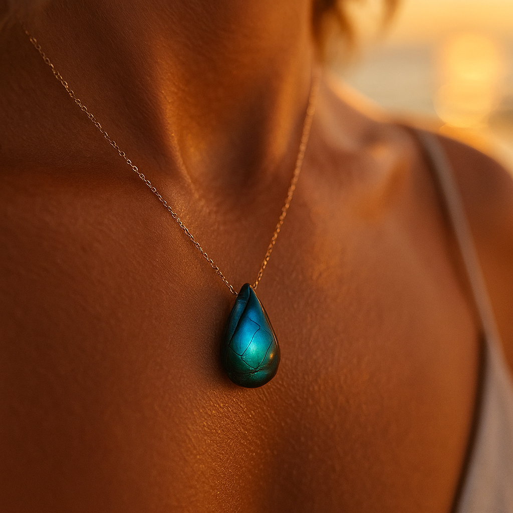Zosia Teardrop Labradorite Pendant Necklace - image 4