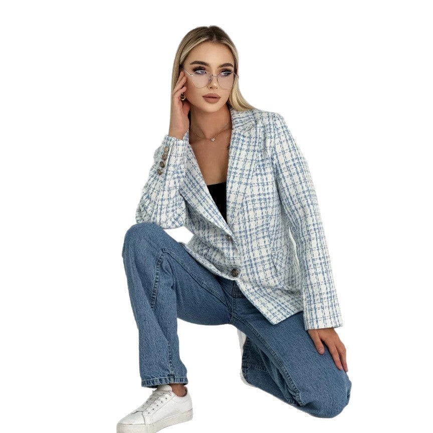 Idina Tweed Check Tailored Blazer - image 5