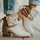Wilhelmine | Women's Lace-Up Boots for All-Day Wear in Beige