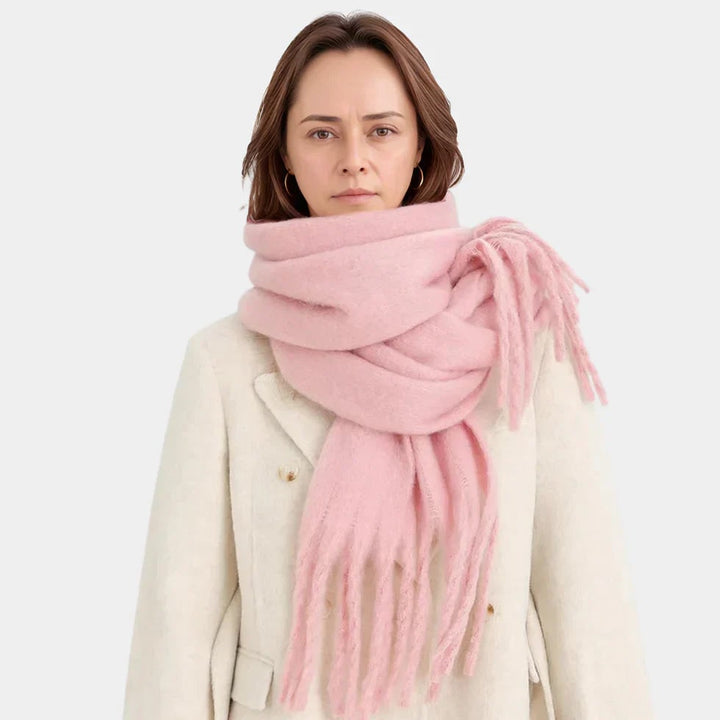 Dewi Oversized Brushed Knit Scarf with Fringe - image 2