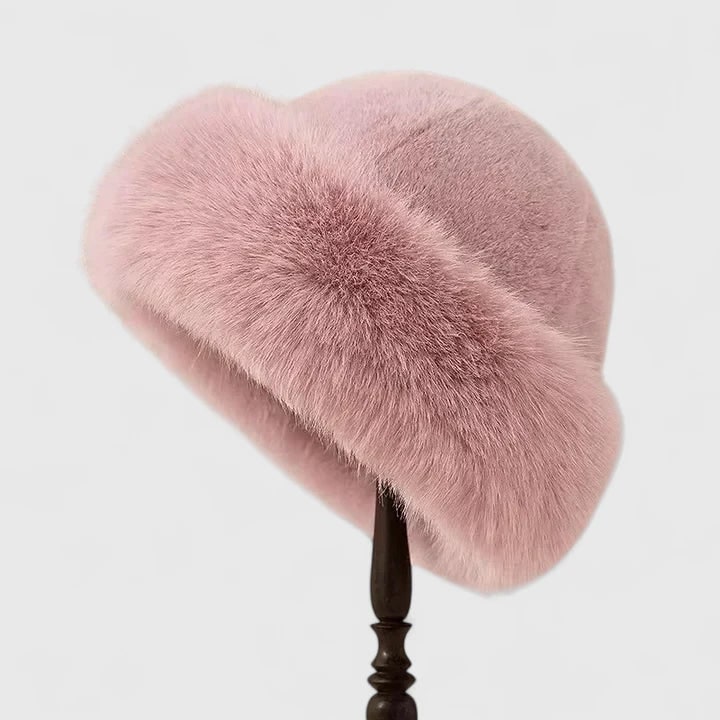 Doortje Faux Fur Hat with Fluffy Turned-Up Brim - image 1