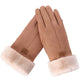 Wenna Faux Suede Gloves with Faux Fur Cuff - image 8