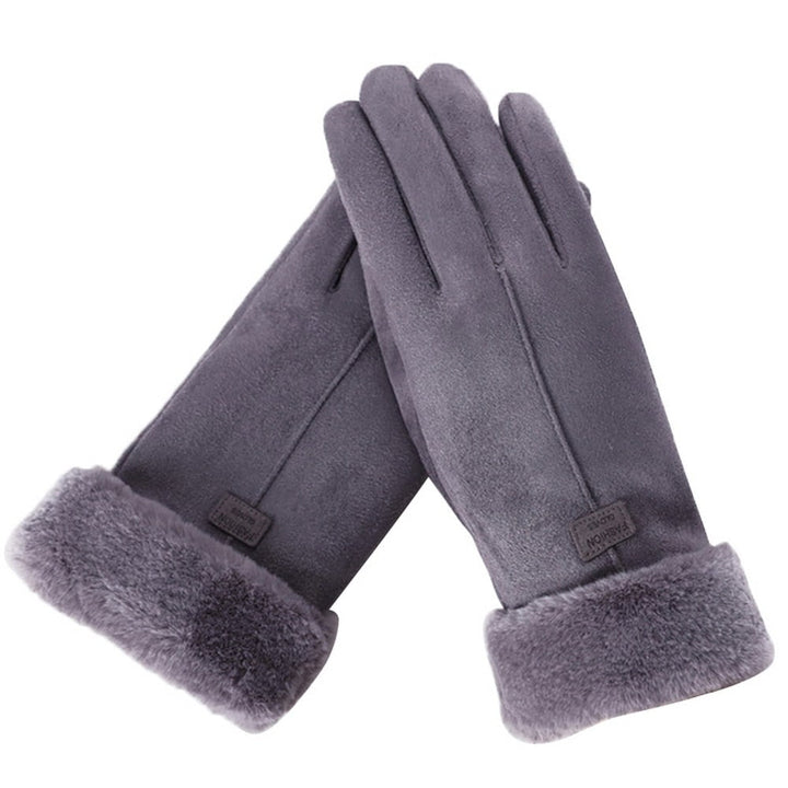 Wenna Faux Suede Gloves with Faux Fur Cuff - image 11
