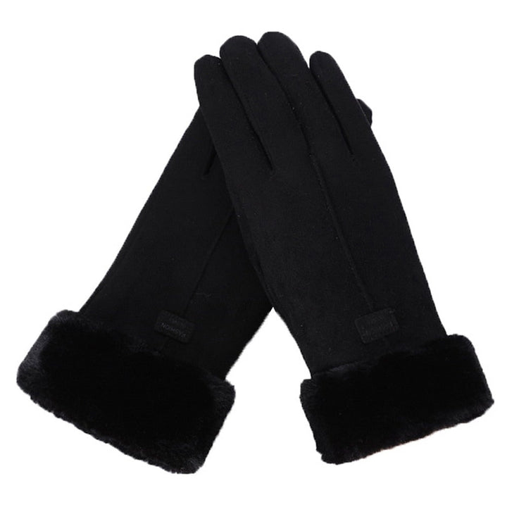 Wenna Faux Suede Gloves with Faux Fur Cuff - image 7