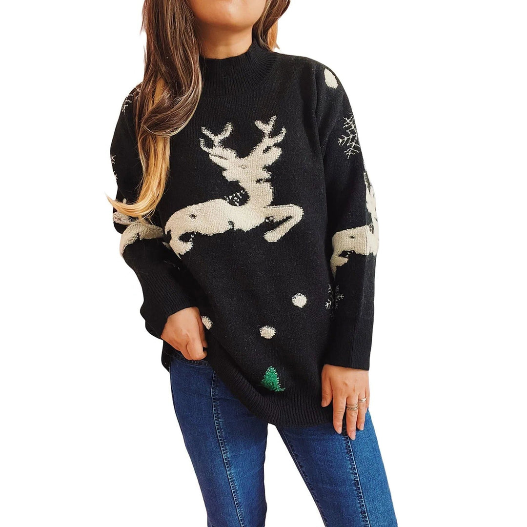 Inge Leaping Reindeer Christmas Sweater - image 6