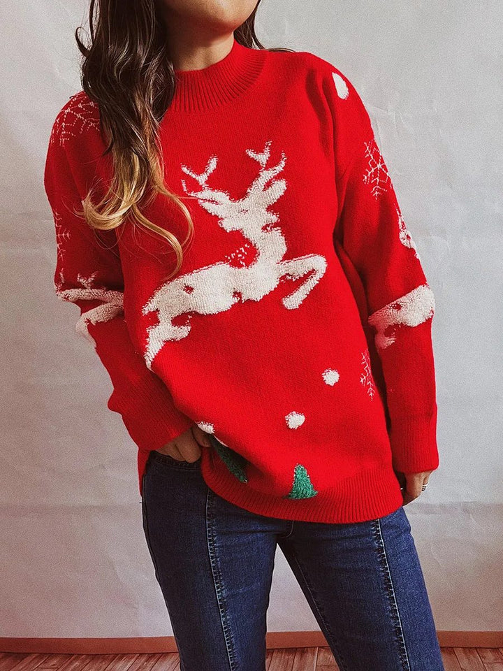 Inge Leaping Reindeer Christmas Sweater - image 1