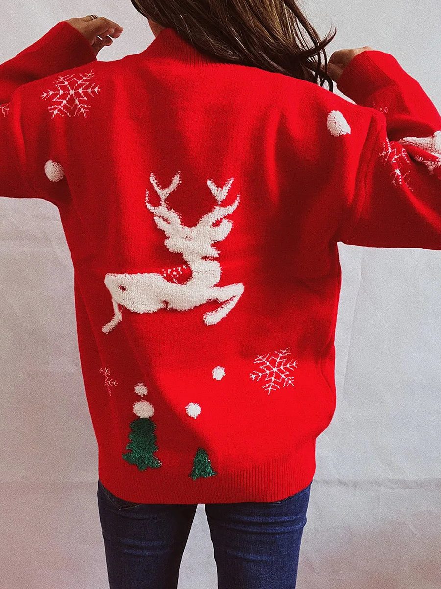 Inge Leaping Reindeer Christmas Sweater - image 2