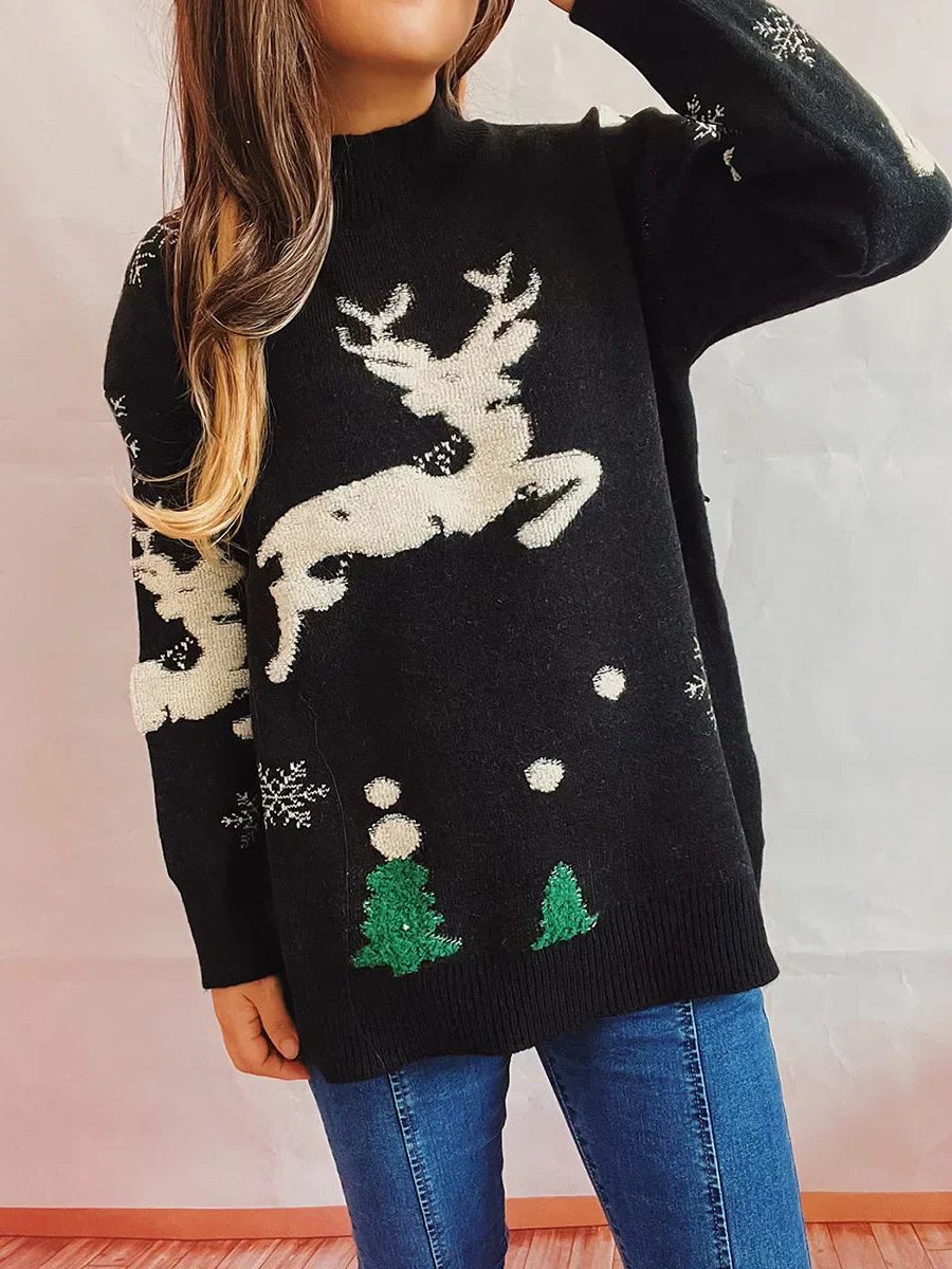 Inge Leaping Reindeer Christmas Sweater - image 3