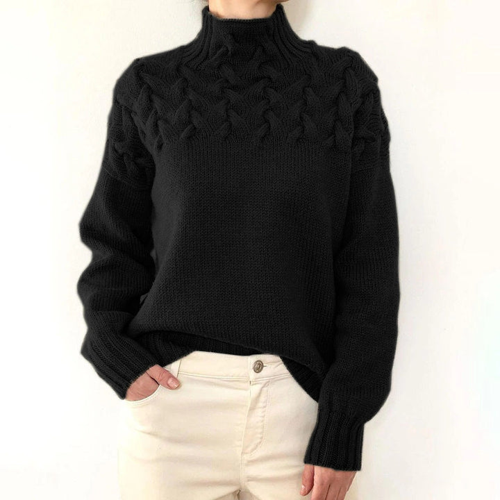 Halina | Women's Turtleneck Oversized Roll-Neck Jumper for Everyday Wear in Black