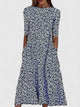 Women's Floral Round-Neck Midi Dress for Summer — view 3